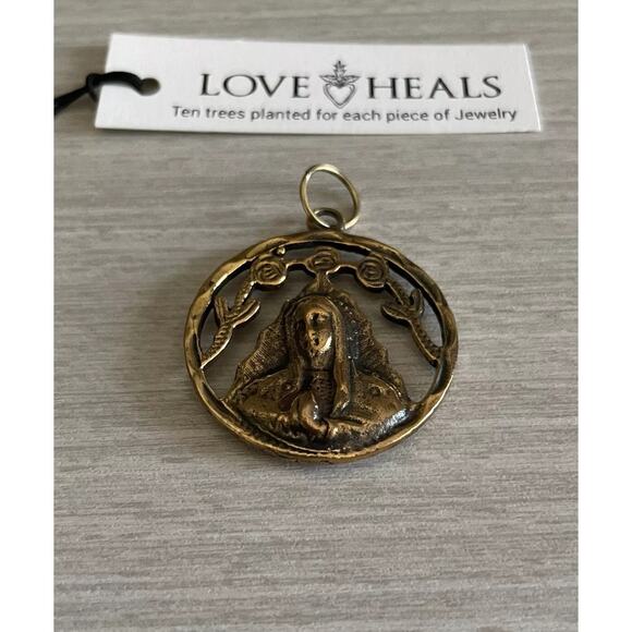 Love Heals Yellow Bronze Large Mercy Charm Be Creative Jewelry Ojai CA LH34 - Picture 5 of 7